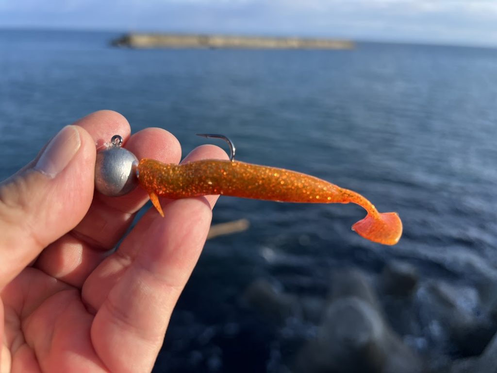エコギア　パワーシャッド　湾奥オレンジ　ヒラメ